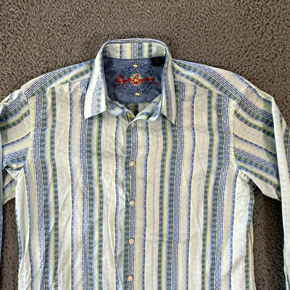 Robert Graham‎ Shirt Men's Medium Multicolored Button Up Flip Cuff 100% Cotton - Picture 2 of 15